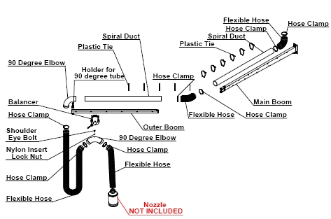 Application image for Articulating Crane Drop for Hoses - Vehicle Exhaust