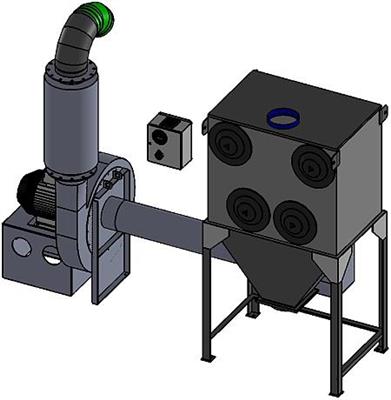 horizontally oriented cartridge, high-pressure fume & dust collector