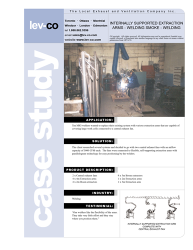 Case study aluminum welding fume
