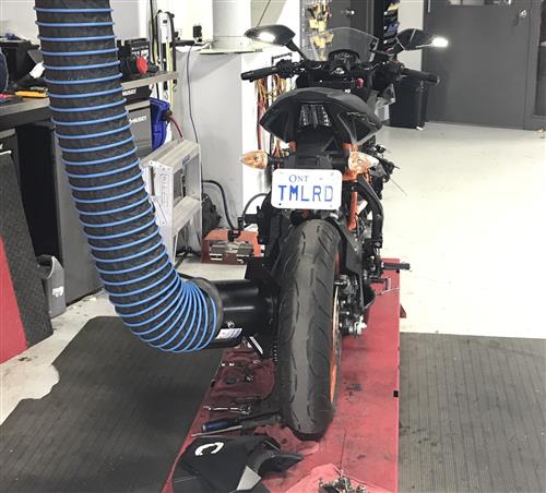 Direct capture vehicle exhaust motorcycle repair