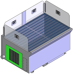 3D drawing of AL6 downdraft table