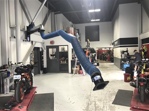 Extraction arm vehicle exhaust motorbikes