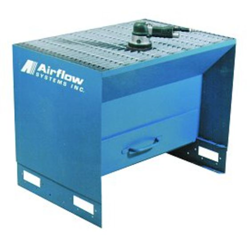 Downdraft table complete with an integrated collection area and work surface