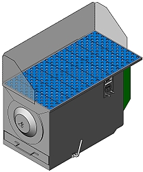 3D rendition of self-contained Downdraft table
