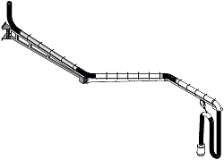 Single articulating extension boom complete with 8