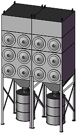horizontal cartridges dust collectors