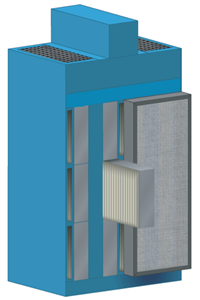 3D Drawing of panel filter dust control system