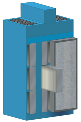 3D Drawing of panel filter dust control system