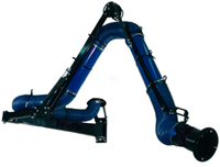 Double articulating extension crane with externally supported Pro-Flex Extraction Arm