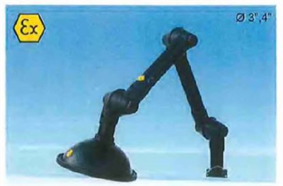 TERFU Lab & Bench Top extraction arms with various mounts and sizes