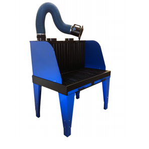 Backdraft and Downdraft table with a built-in regulating Damper & up to 3 extraction arms