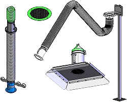 Different extraction arm accessories for individual need