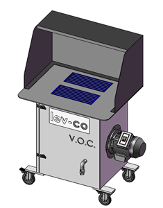 3D Drawing of Ductless downdraft table