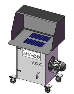 3D Drawing of Ductless downdraft table