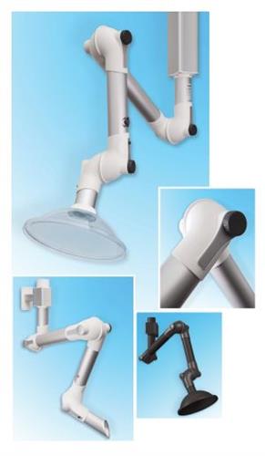 ME Lab & Bench Top extraction arm with friction joints in 3 different sizes