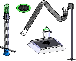 Different extraction arm accessories for individual need
