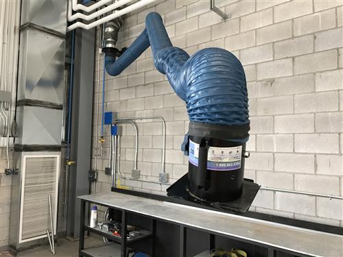 Fume extractor maintenance garage