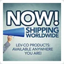 Now Shipping Worldwide! Lev-co products: available anywhere you are!